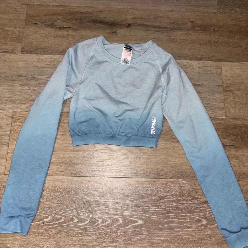 Gymshark Blue Ombre Cropped Long Sleeve Top – Size Small